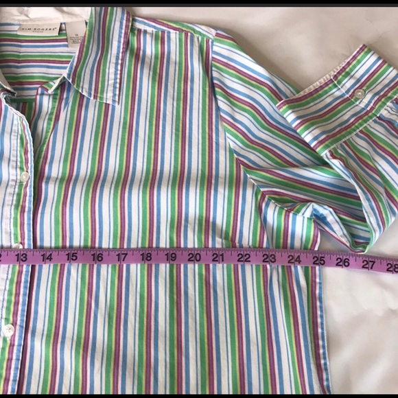 Kim Rogers Stripe Button Up Blouse 1X - Picture 4 of 4